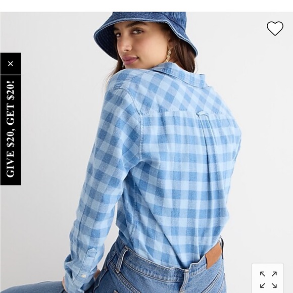 NWT J. Crew Classic-fit shirt in indigo buffalo check // Size 8 - Picture 3 of 4